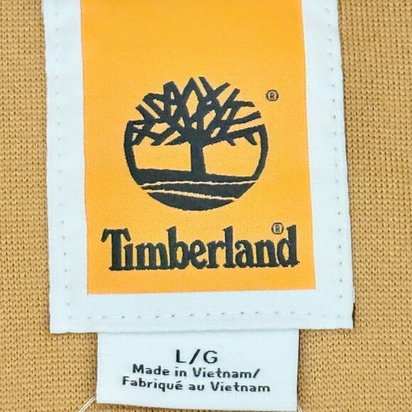 NWT Timberland Mens Full Zip Fleece Tan Sherpa Jacket Size Large Stand-up Collar - Picture 9 of 11